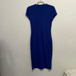 Royal Blue T-Shirt Bodycon Midi Dress